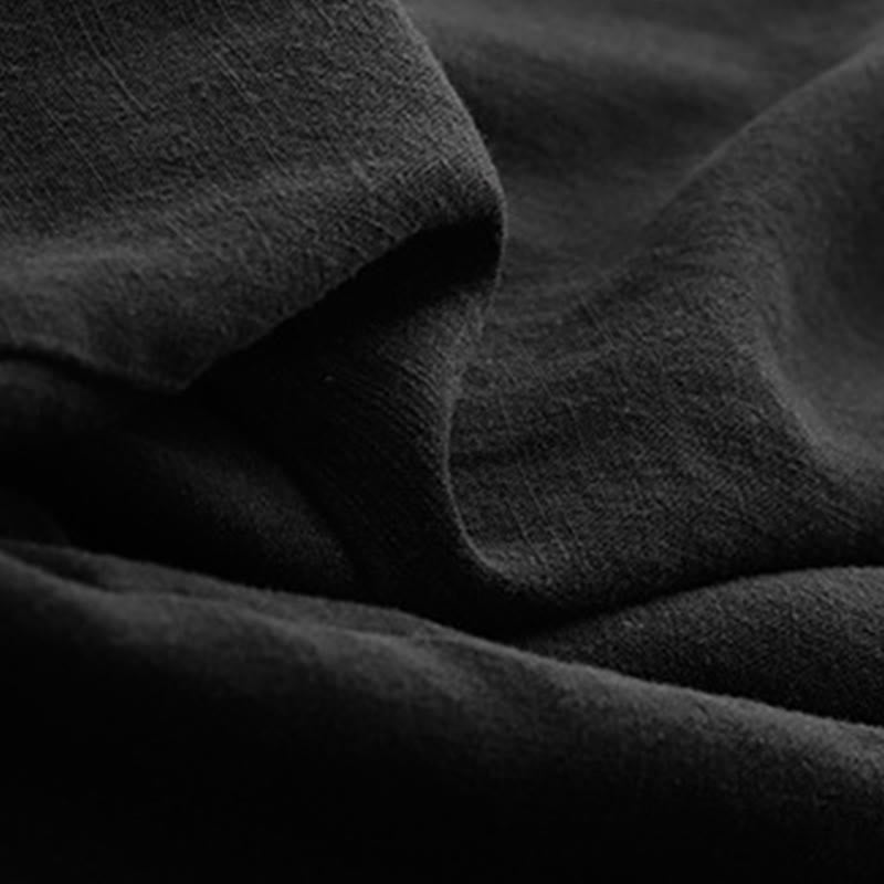 Solid Color Cotton Women's Wide Leg Pants With Pockets - Image 5