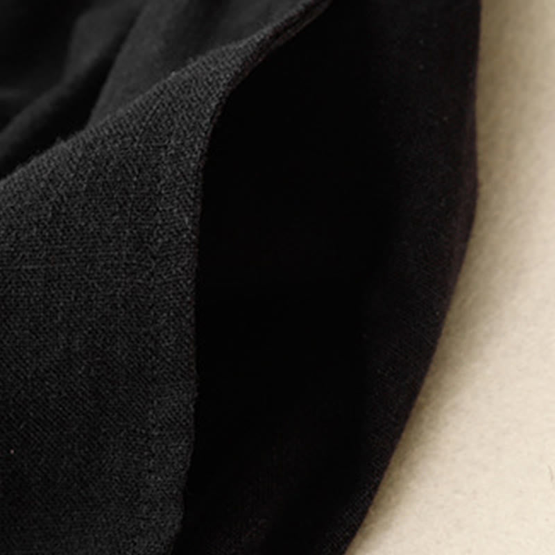 Solid Color Cotton Women's Wide Leg Pants With Pockets - Image 4