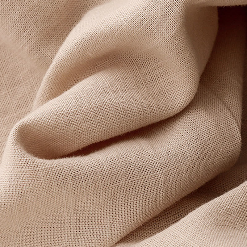 Solid Color Cotton Women's Wide Leg Pants With Pockets - Image 19