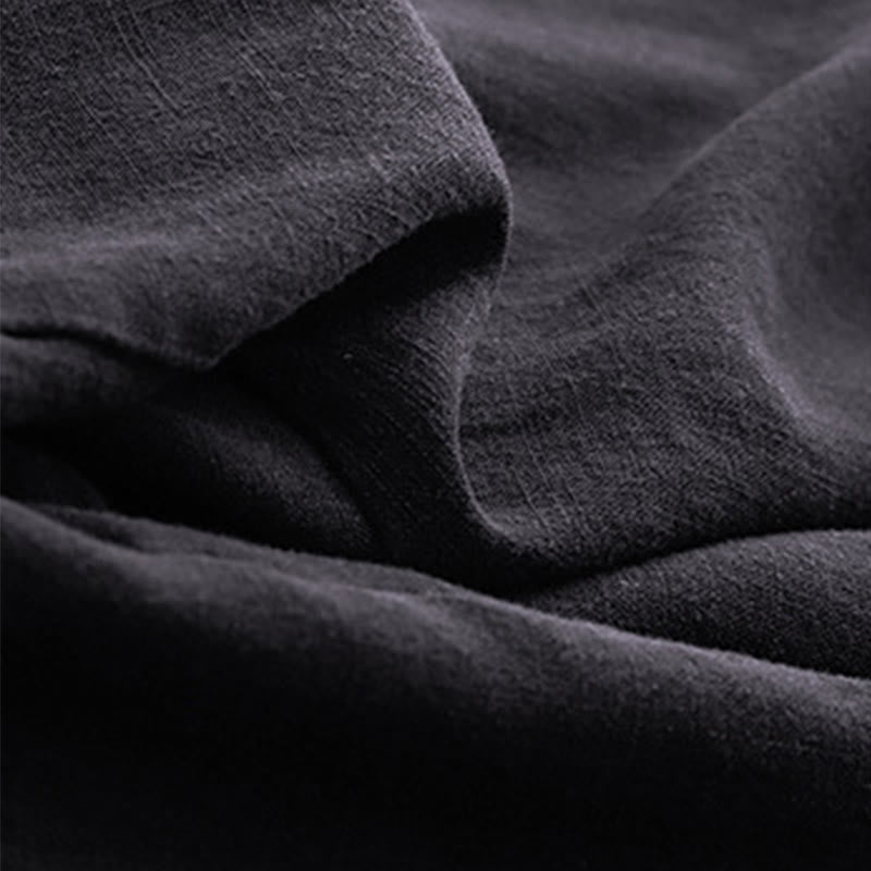 Solid Color Cotton Women's Wide Leg Pants With Pockets - Image 25