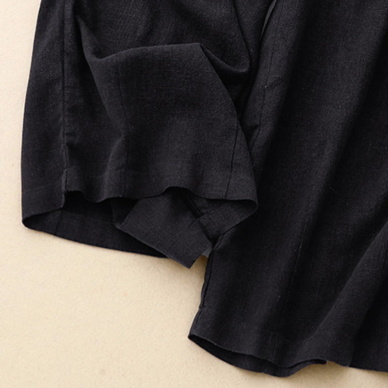 Solid Color Cotton Women's Wide Leg Pants With Pockets - Image 28