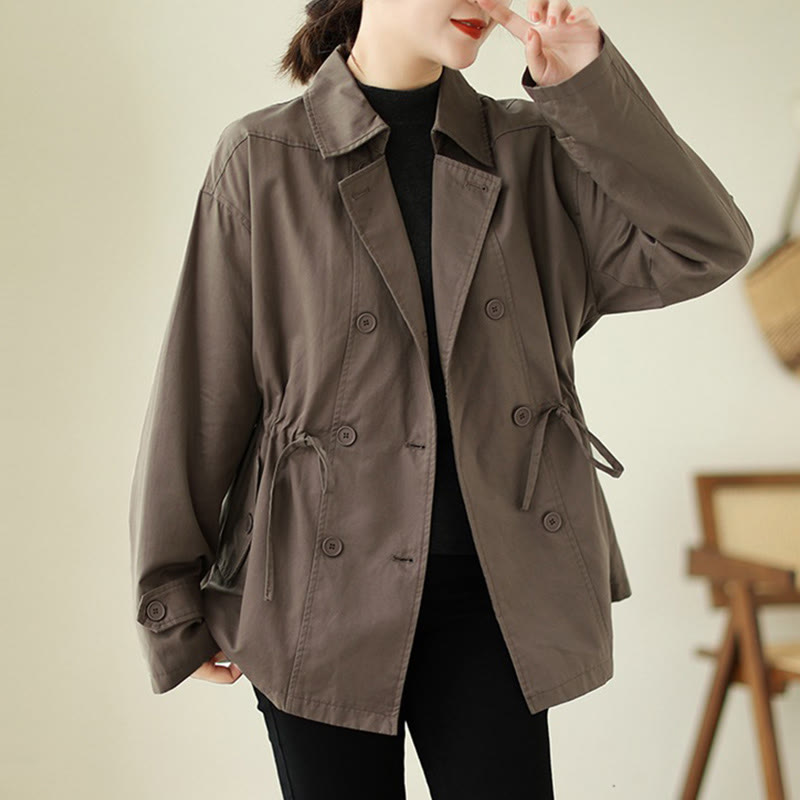 Women's Long Sleeve Button Cotton Jacket