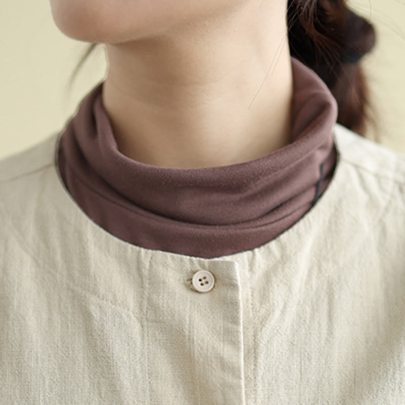 Women's Long Sleeve Crew Neck Cotton Jacket With Pockets - Image 7