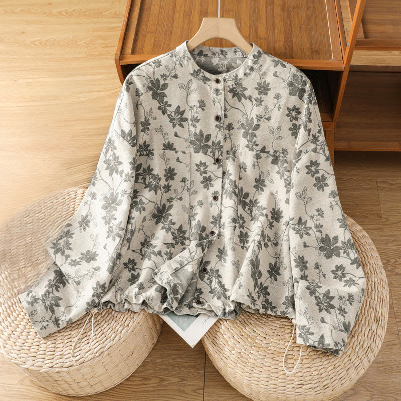 Casual Printed Pattern Women's Long Sleeve Polyester Shirt
