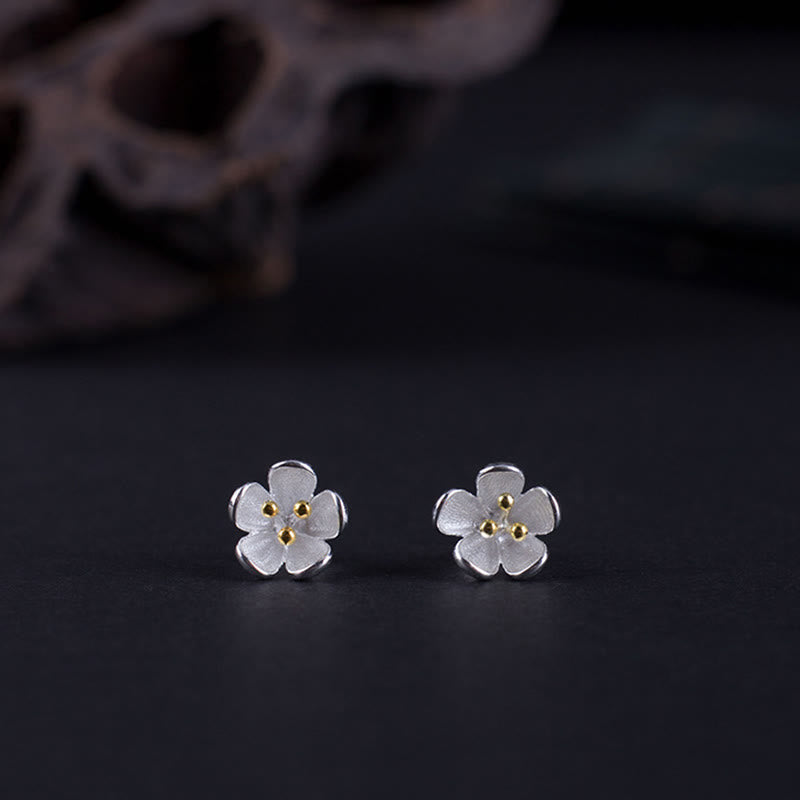925 Sterling Silver Golden Stamens Balance Earrings
