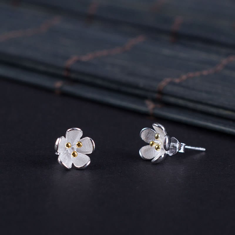 925 Sterling Silver Golden Stamens Balance Earrings - Image 9