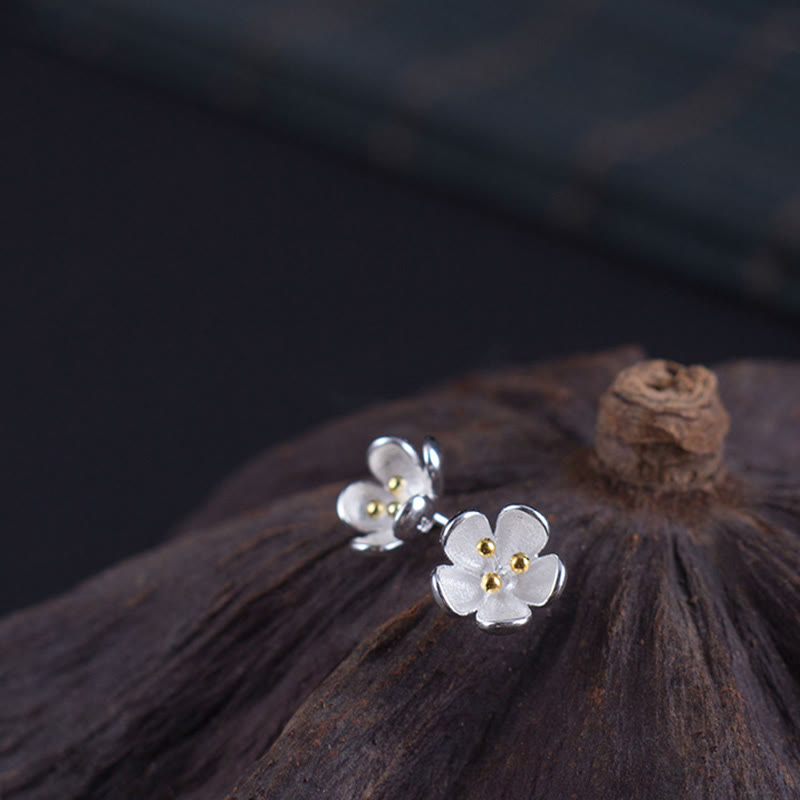 925 Sterling Silver Golden Stamens Balance Earrings - Image 7