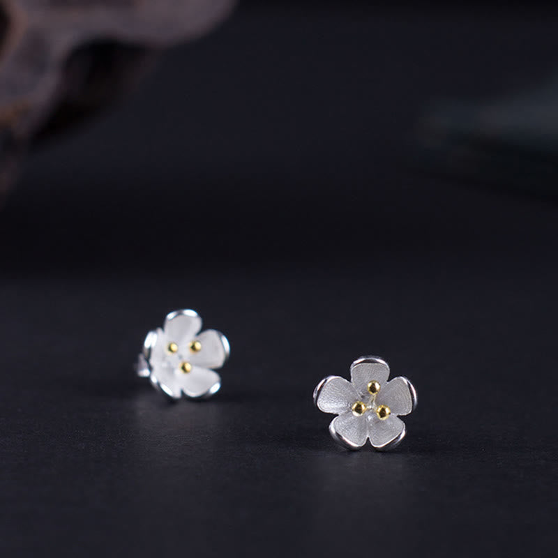925 Sterling Silver Golden Stamens Balance Earrings - Image 3