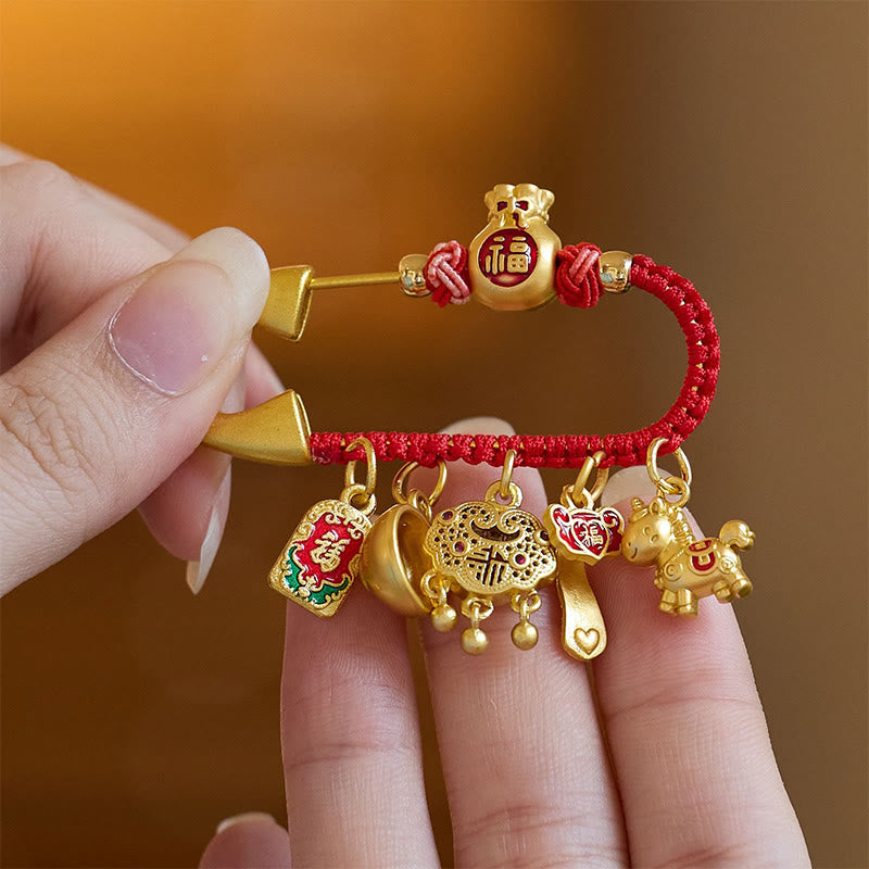 "Wishing You Fortune and Good Luck" Year of the Horse Brooch Includes Gift Message Card - Image 8
