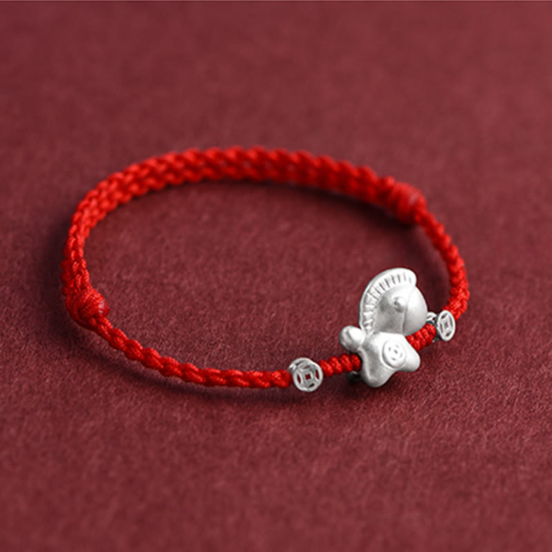 Year of the Horse 999 Sterling Silver Copper Coins Luck Rope Braided Bracelet Anklet - Image 12
