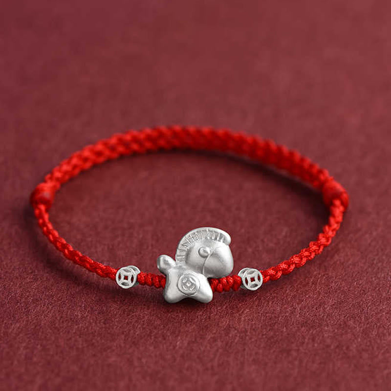 Year of the Horse 999 Sterling Silver Copper Coins Luck Rope Braided Bracelet Anklet - Image 11