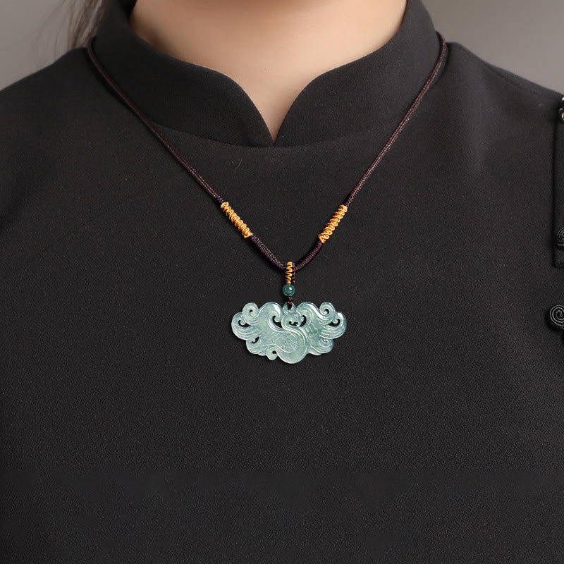 Chinese Phoenix Jade Luck Necklace String Pendant - Image 5