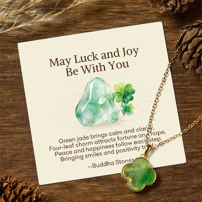 "May Luck and Joy Be With You" Jade Necklace Includes Gift Message Card