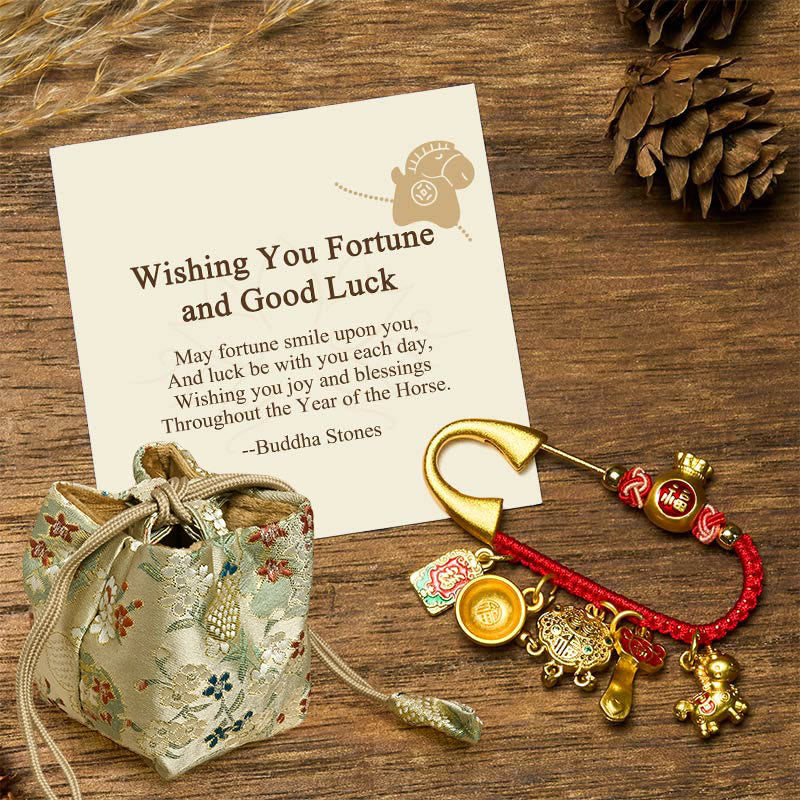 "Wishing You Fortune and Good Luck" Year of the Horse Brooch Includes Gift Message Card - Image 6