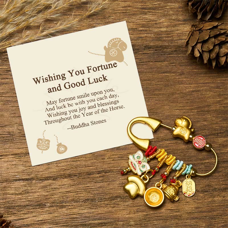 "Wishing You Fortune and Good Luck" Year of the Horse Brooch Includes Gift Message Card - Image 12