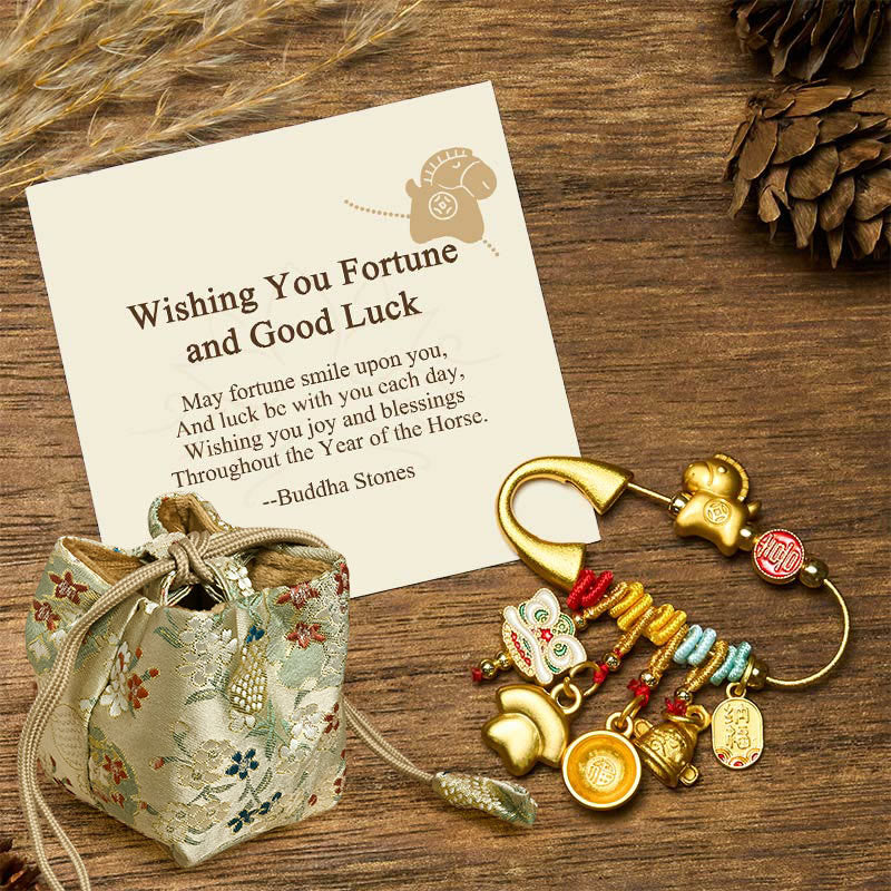 "Wishing You Fortune and Good Luck" Year of the Horse Brooch Includes Gift Message Card - Image 14