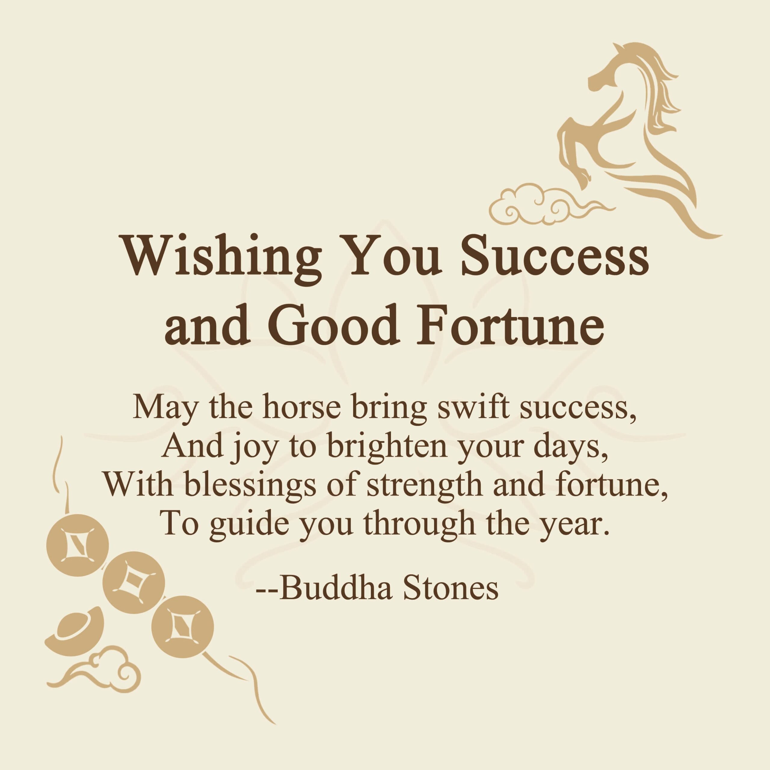 "Wishing You Success and Good Fortune" Year of the Horse Decor Includes Gift Message Card - Image 3