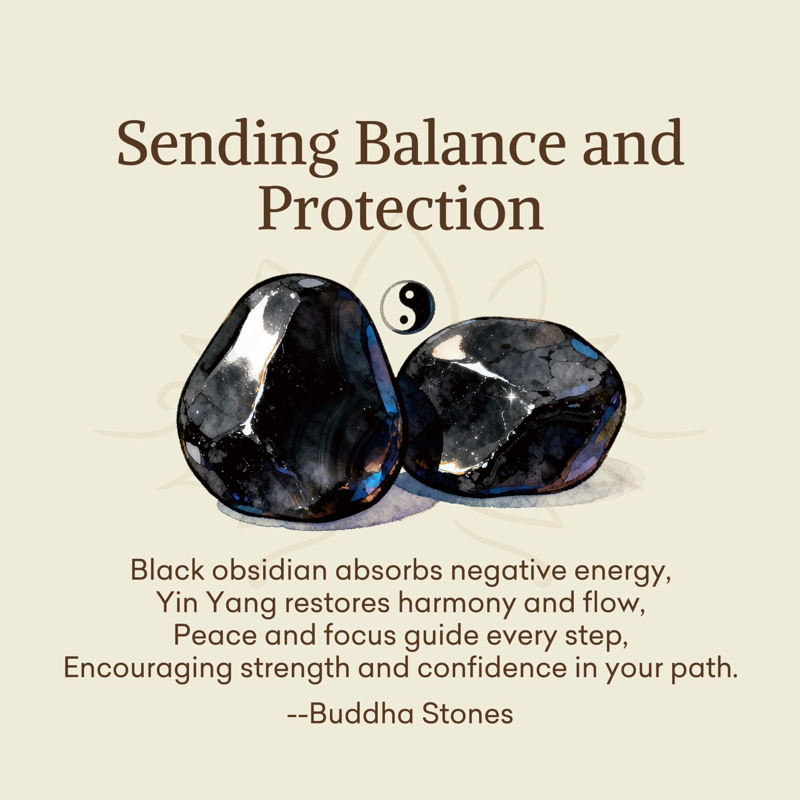 "Sending Balance and Protection" Obsidian Yin Yang Necklace Includes Gift Message Card - Image 3