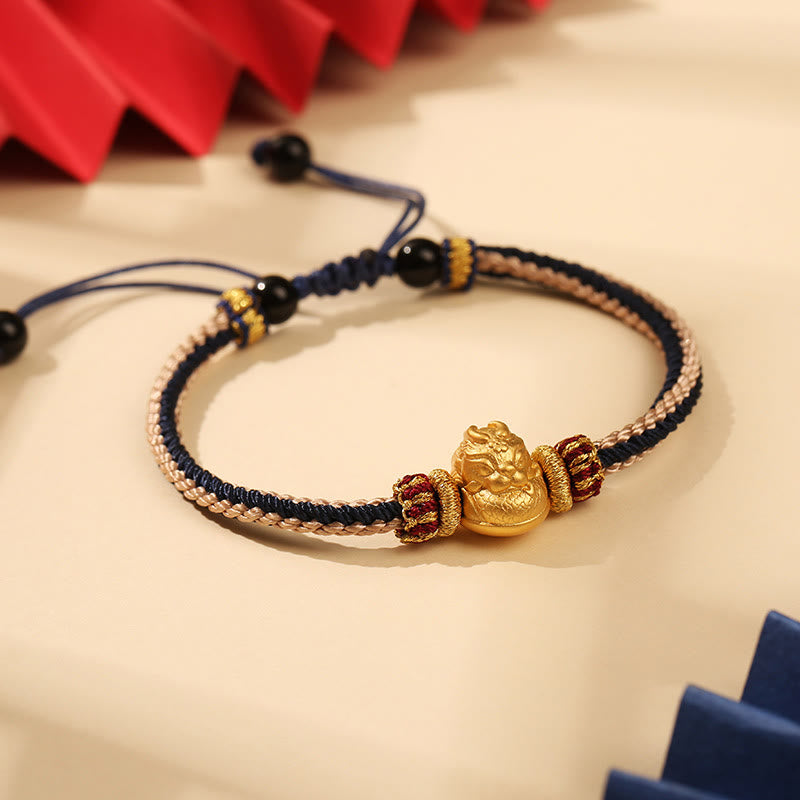 925 Sterling Silver Baby Dragon Luck Strength Handmade Braided Bracelet - Image 8