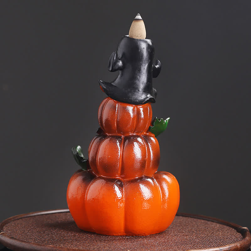 Halloween Pumpkins Ghost Resin Backflow Smoke Fountain Incense Burner Decoration - Image 6