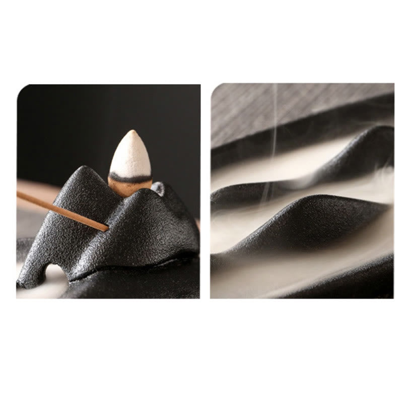 Double Koi Fish Mountain Healing Ceramic Stick Incense Burner Decoration - Image 14