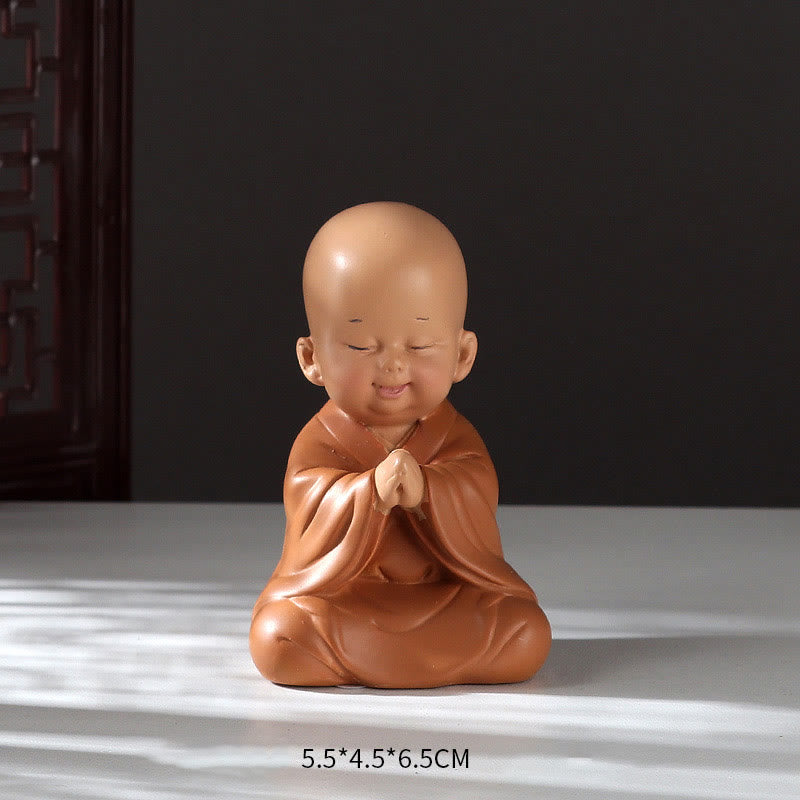 Small Mini Meditation Praying Monk Serenity Resin Home Decoration - Image 3