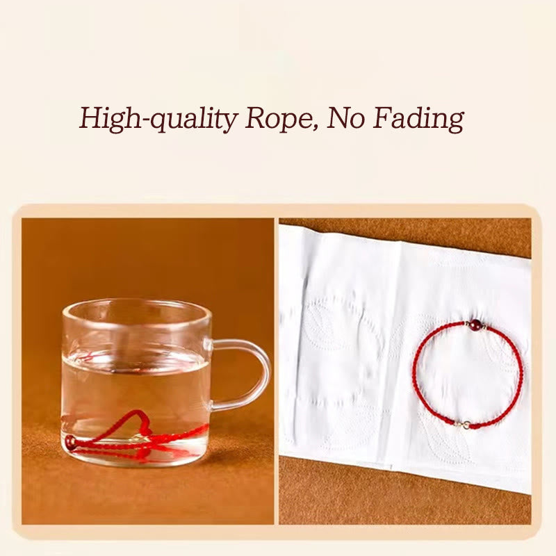 925 Sterling Silver Lucky Golden Bead Braided String Bracelet Anklet - Image 17