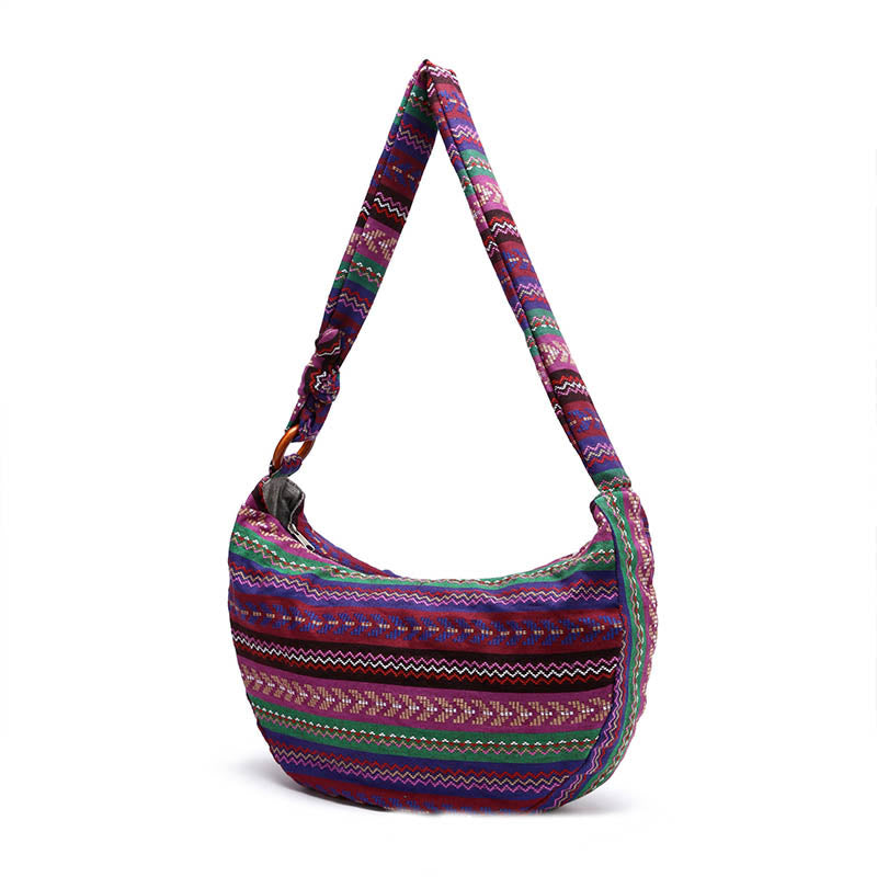 Cotton Stripes Print Crossbody Bag Shoulder Bag - Image 17