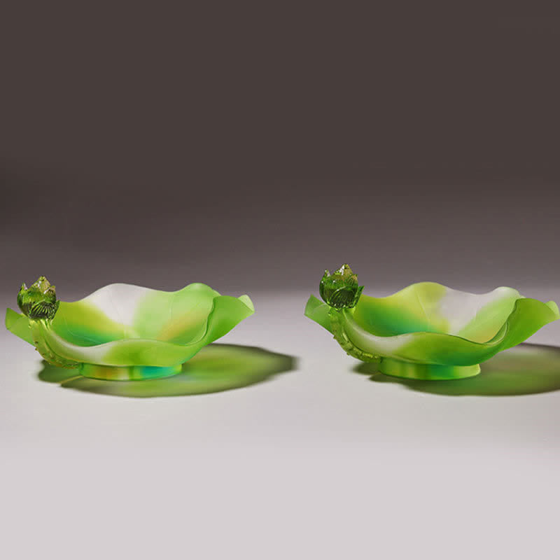 Feng Shui Lotus Handmade Liuli Crystal Art Piece Home Office Offering Decoration - Image 10