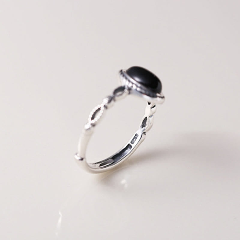 925 Sterling Silver Black Onyx Fortune Ring - Image 6