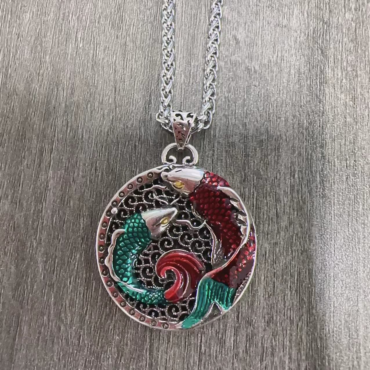 Tibetan Copper Koi Fish Healing Necklace - Image 6