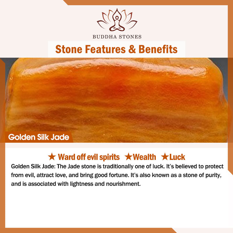 Natural Golden Silk Jade Luck Wealth Bracelet Bangle - Image 7