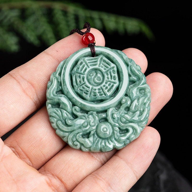 Dragon Jade Yin Yang Balance Necklace String Pendant - Image 4