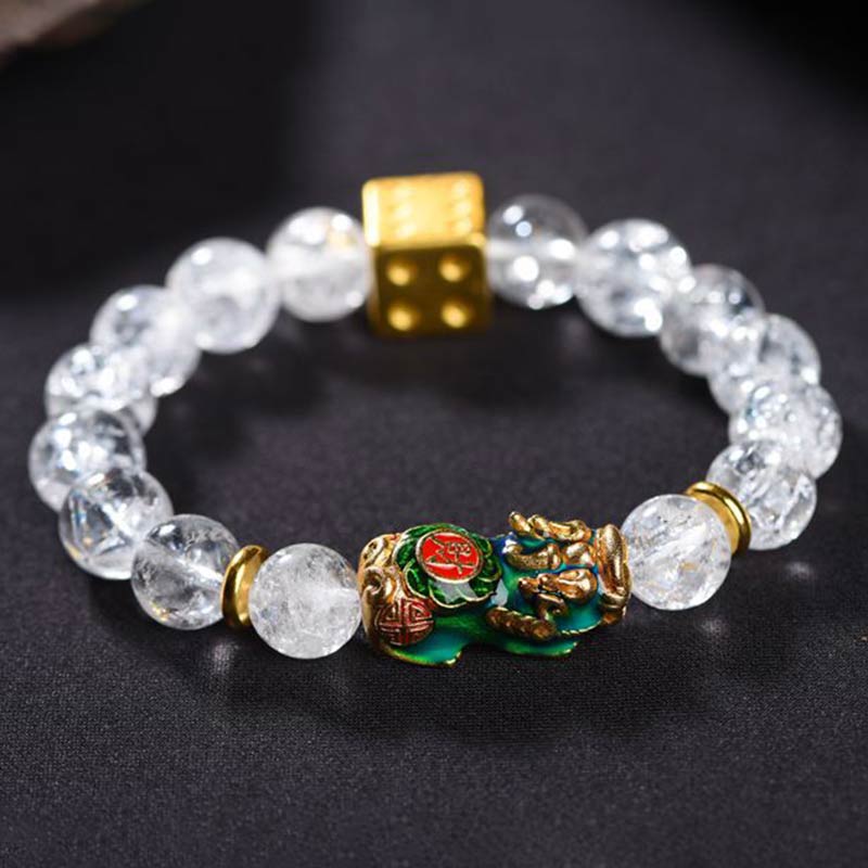 Color-Changing Pixiu White Crystal Dice Wealth Bracelet