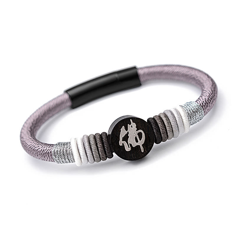 Buddha Character Ebony Handcrafted Rope Bracelet - Image 3