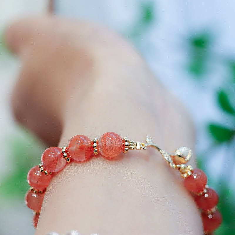Natural Red Agate Rose Confidence Calm Chain Bracelet - Image 8