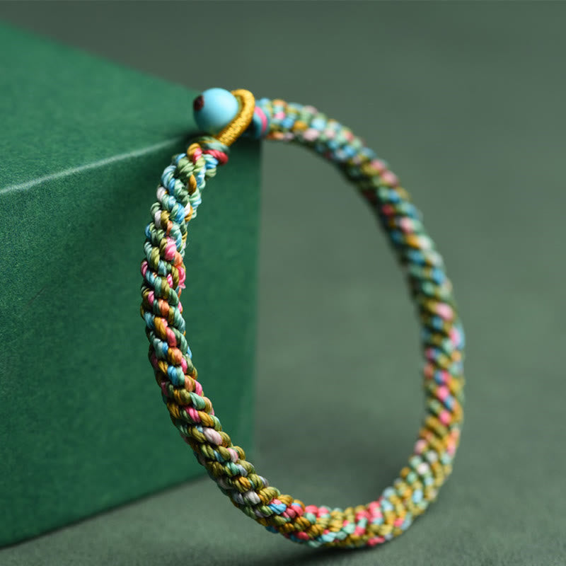 Colorful Rope Luck Handcrafted Braided Child Adult Bracelet - Image 3