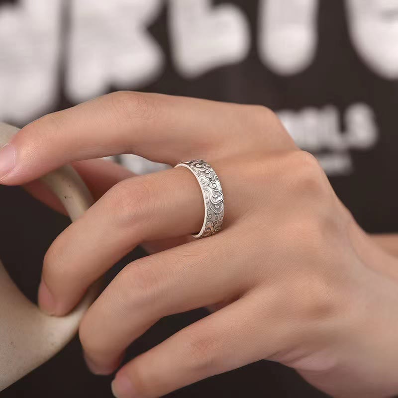 Vintage Auspicious Clouds Pattern Luck Ring - Image 7