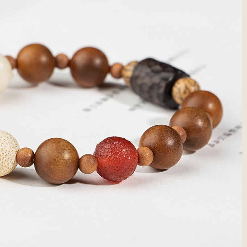 Lightning Strike Wood Bodhi Seed Cat Paw Claw Auspiciousness Protection Tassel Bracelet - Image 5