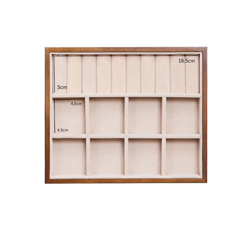 Vintage Wooden Jewelry Box Two-Layer Solid Wood Jewelry Storage Box - Image 18