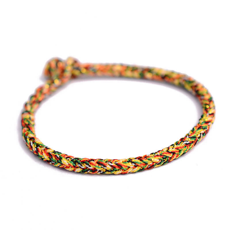 Tibetan Handmade Eight Thread Peace Knot Protection Braided String Bracelet - Image 11