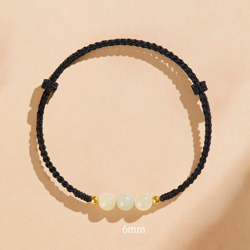 Handcrafted Round Jade Lucky Bead Prosperity Braided Bracelet - Image 24