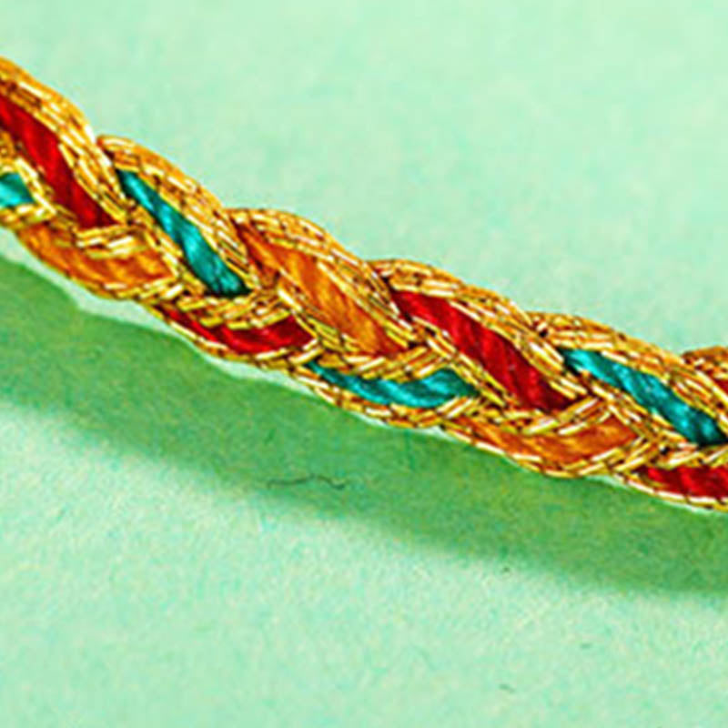 Handmade Multicolored Dragon Scale Pattern Braid String Bracelet - Image 7