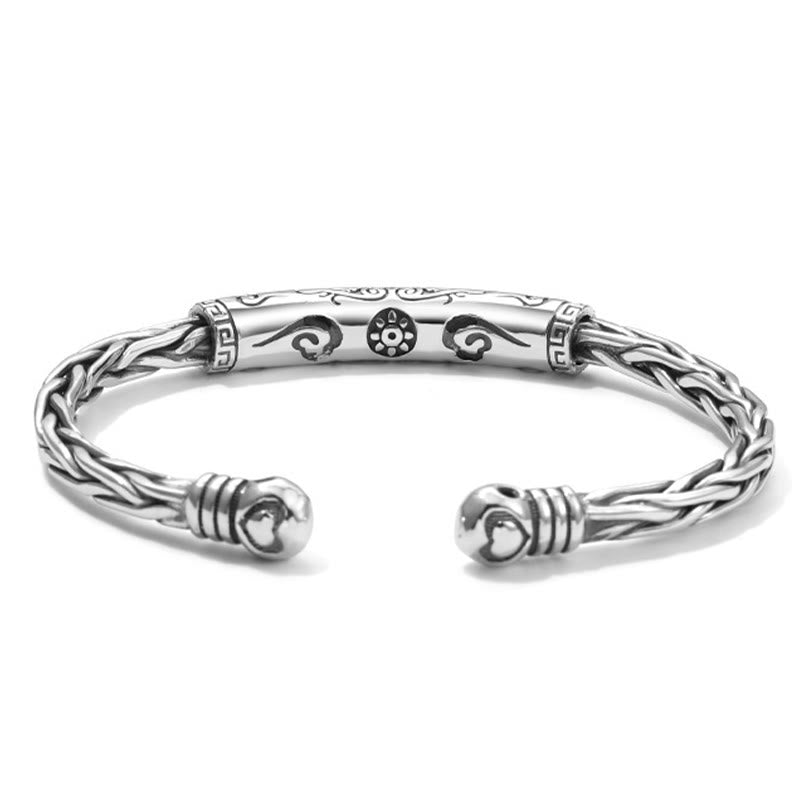 Tibet Om Mani Padme Hum Engraved Focus Cuff Bracelet Bangle - Image 3