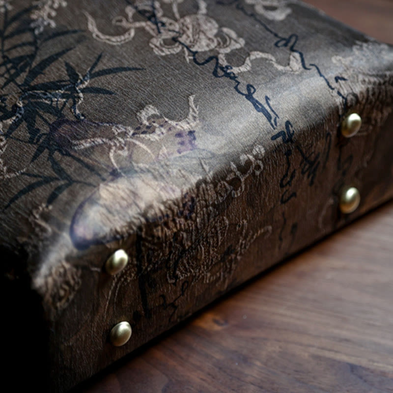 Bamboo Leaves Butterfly Koi Fish Bamboo Handles Handbag - Image 25