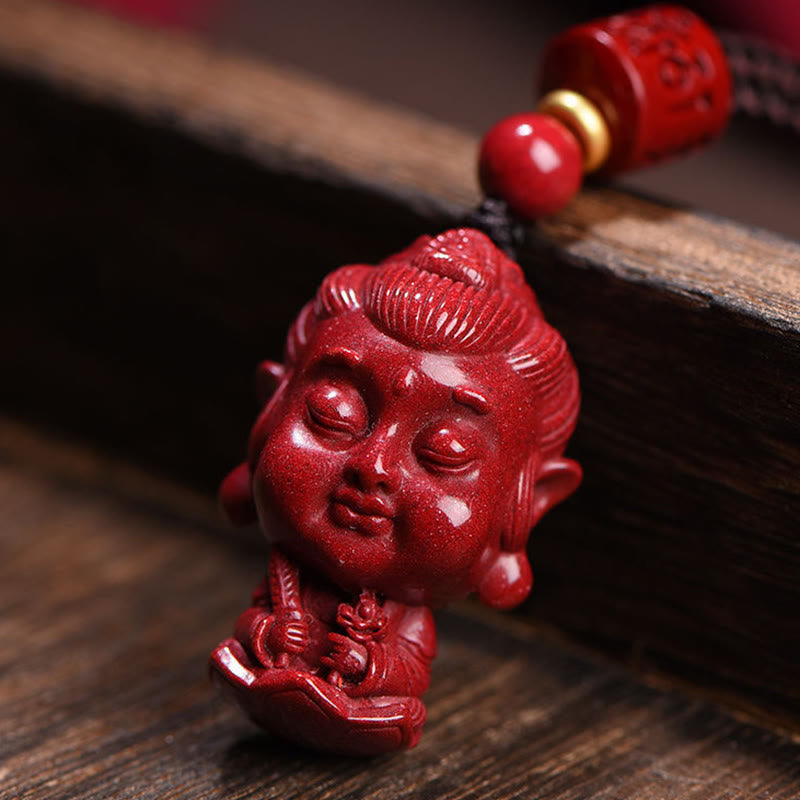 Chinese Zodiac Natal Buddha Natural Cinnabar Amulet Keep Away Evil Spirits Necklace Pendant - Image 3
