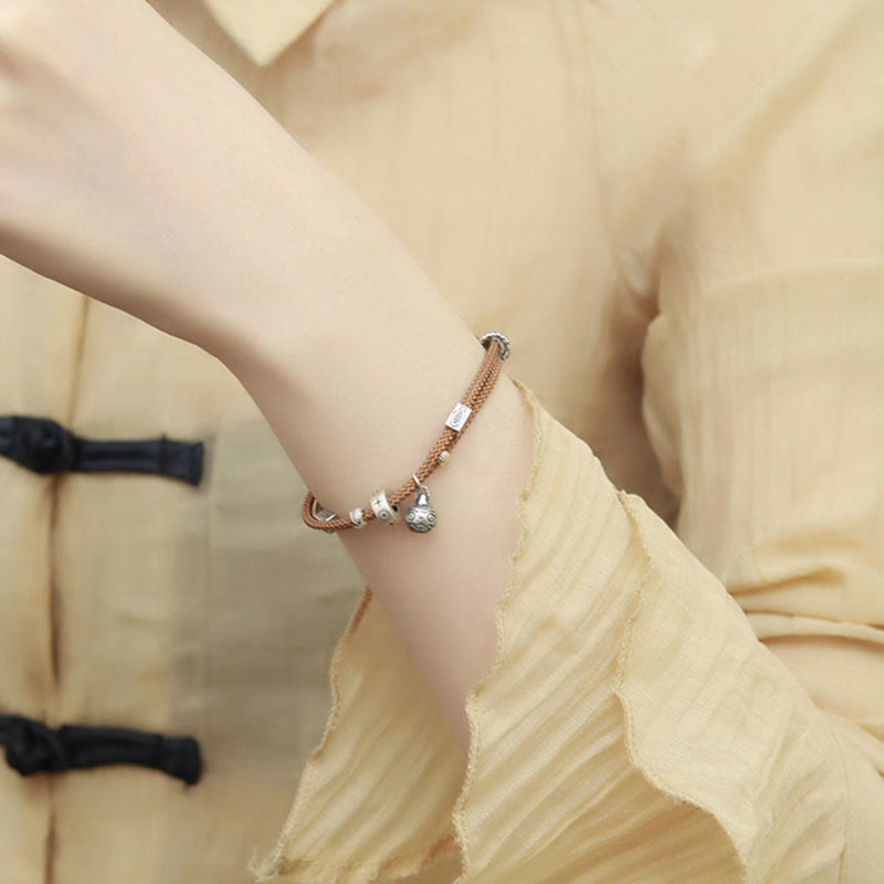 925 Sterling Silver Gold Swallowing Beast Koi Fish Wealth Handcrafted Braided Bracelet - Image 12