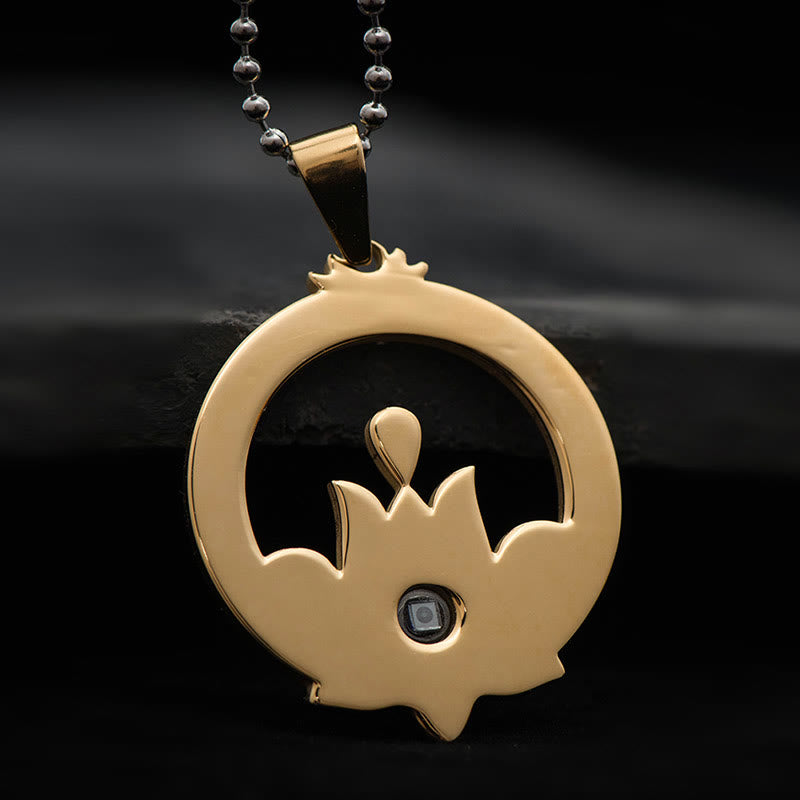 Lotus Titanium Steel Enlightenment Projection Shurangama Mantra Necklace Pendant - Image 4