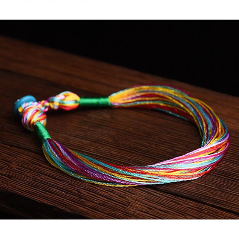 Tibetan Handmade Five Colorful Thread Dragon Boat Festival Protection Adult Child String Bracelet - Image 7