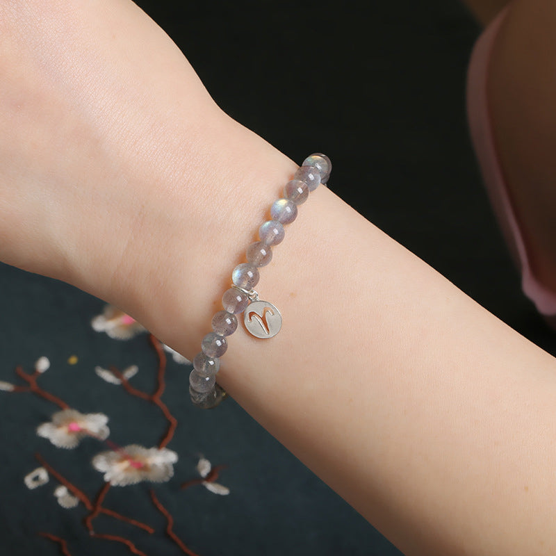 12 Constellations of the Zodiac Moonstone Charming Bracelet - Image 5